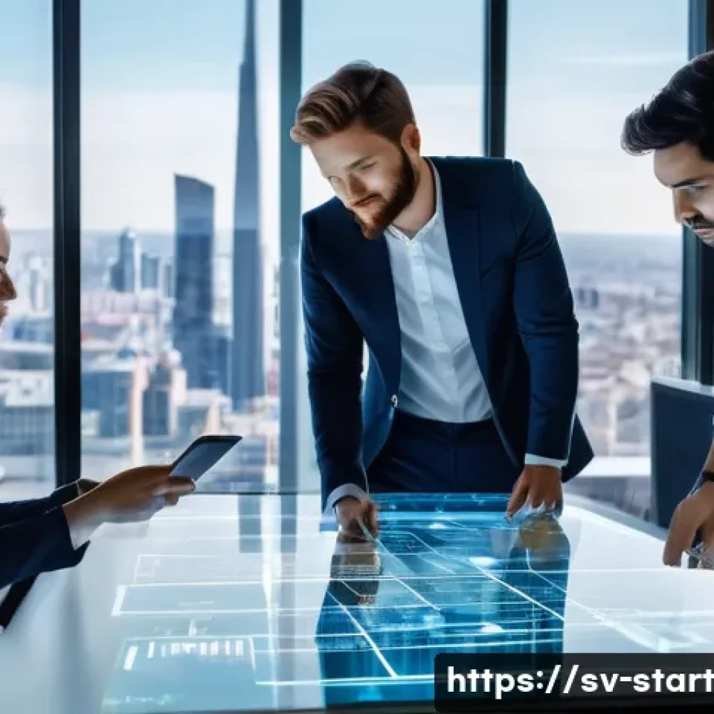 스타트업 가치 평가에서의 자본 구조 분석 - **Prompt 1: Future of Innovation**
    "A diverse group of young adult entrepreneurs, three men and ...