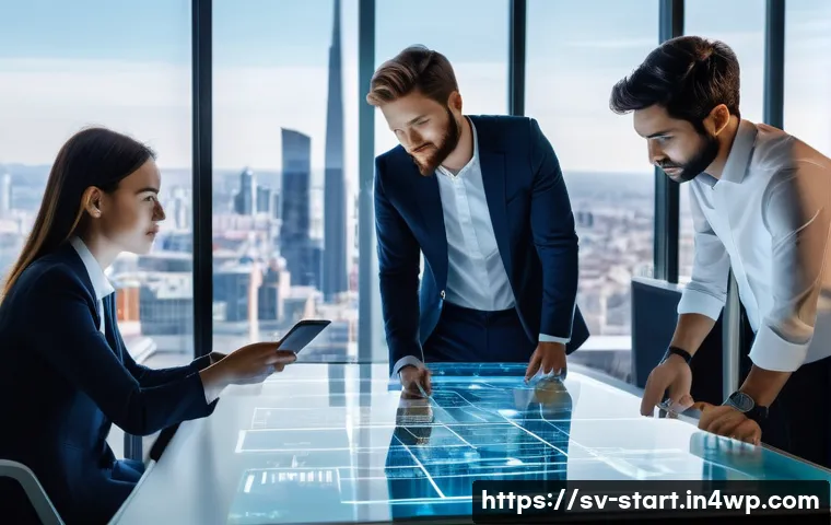 스타트업 가치 평가에서의 자본 구조 분석 - **Prompt 1: Future of Innovation**
    "A diverse group of young adult entrepreneurs, three men and ...