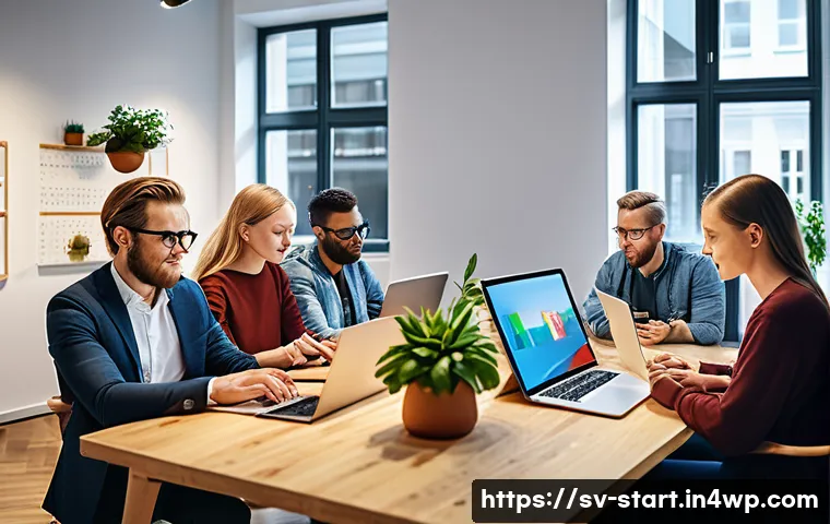 스타트업 가치 평가와 투자자 리턴 - A modern Swedish startup office scene showing a diverse team of young professionals collaborating ar...